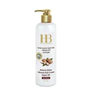 H&B Moist & Shine Argan Oil Hair Cream No-Rinse - Крем на основе арганового масла и силикона для увлажнения и укладки волос, несмываемый, 400ml