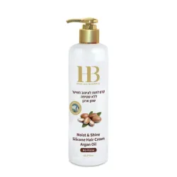 H&B Moist & Shine Argan Oil Hair Cream No-Rinse - Крем на основе арганового масла и силикона для увлажнения и укладки волос, несмываемый, 400ml