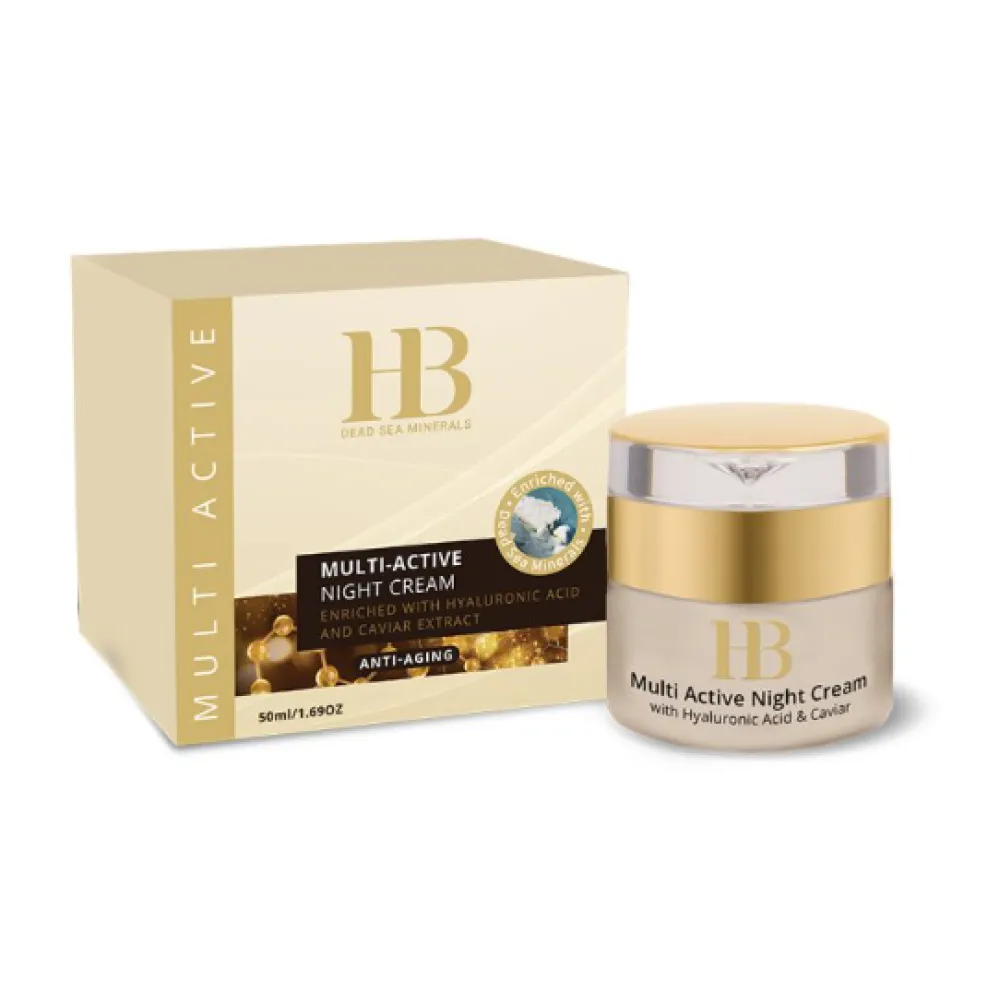 H&B PREMIUM LINE Multi-Active Night Cream with Hyaluronic acid and Caviar Extract  - Мультиактивный ночной крем с гиалуроновой кислотой и экстрактом икры