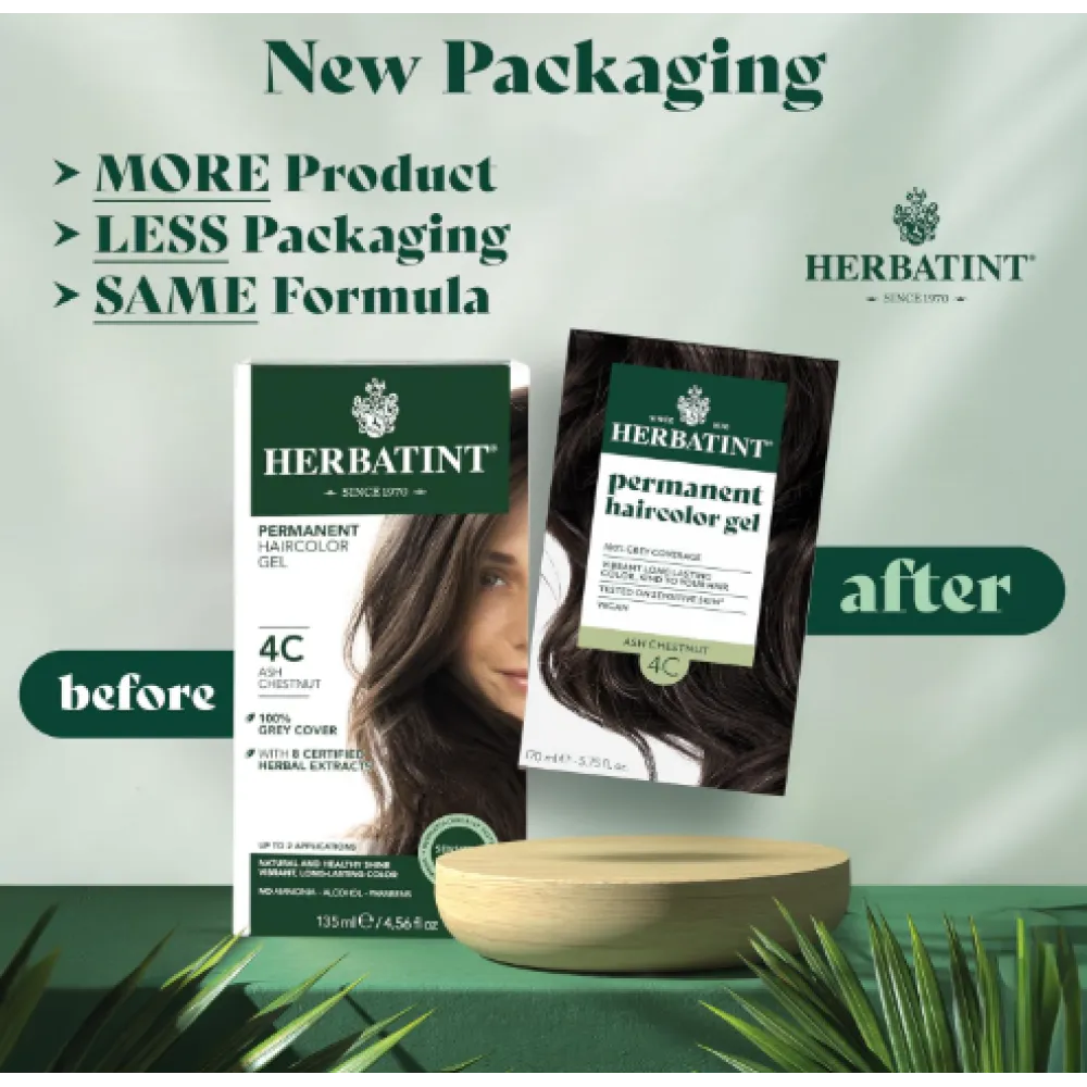 HERBATINT гель-краска для волос на растительной основе - 4C (пепельно-каштановый)