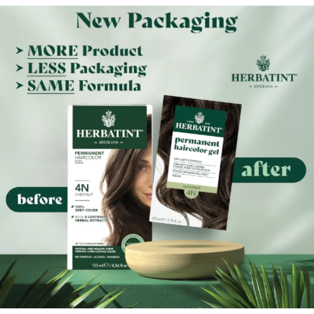 HERBATINT гель-краска для волос на растительной основе - 4N (ореховый)