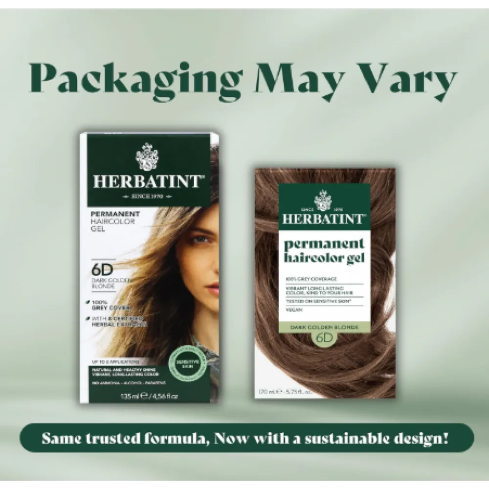 HERBATINT гель-краска для волос на растительной основе - 6D (тёмно-золотистый блонд)