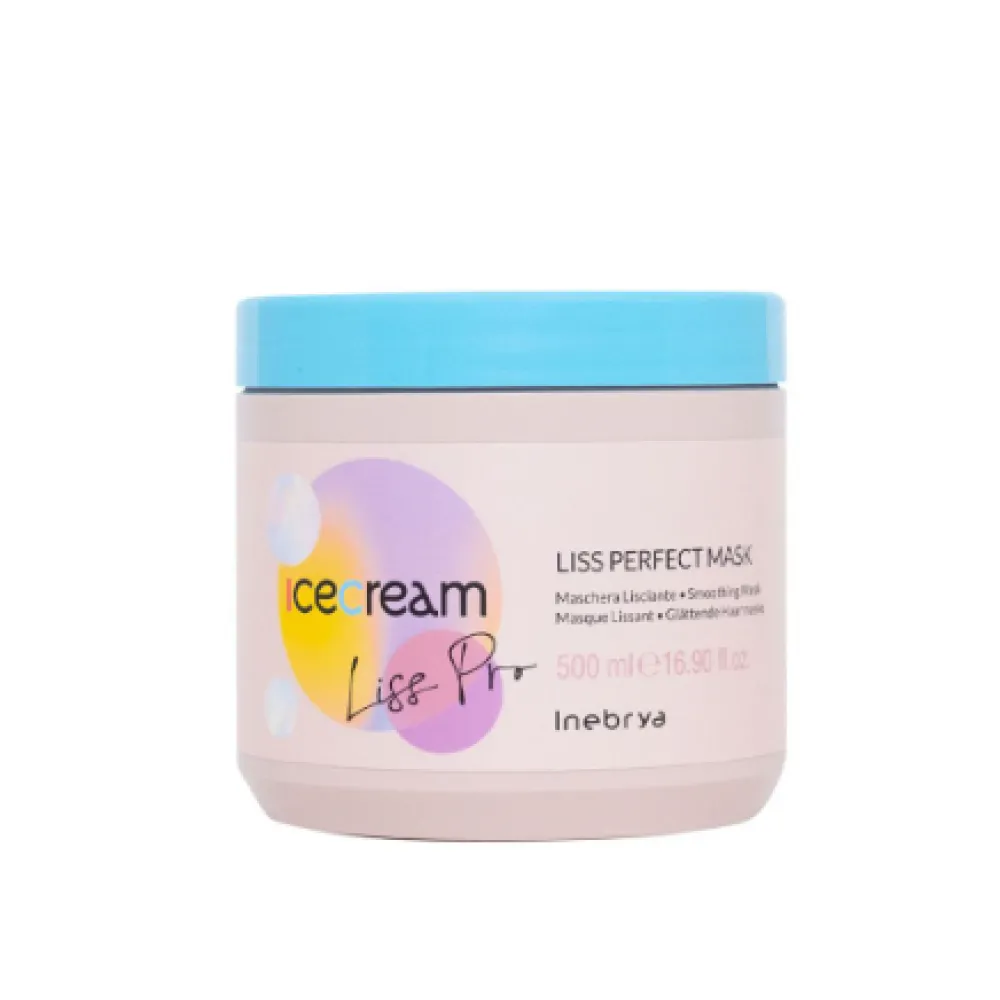 Inebrya Ice Cream Liss Perfect Mask - Маска для жестких и непослушных волос, 500ml