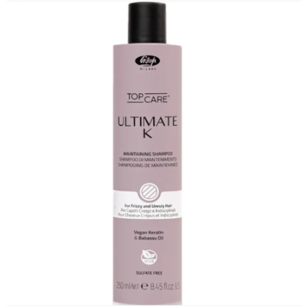 Lisap Milano UltimateK Shampoo - Разглаживающий шампунь с кератином, 250ml