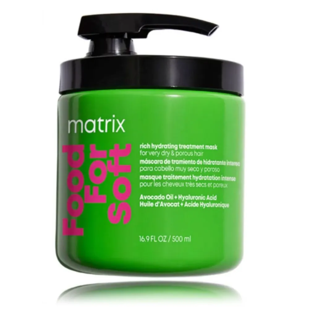 Matrix Total Results Food For Soft Rich Hydrating Treatment Mask - Маска для интенсивного увлажнения волос с гиалуроновой кислотой и маслом авокадо, 500ml