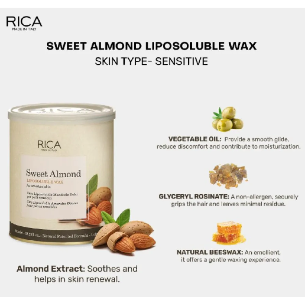 RICA Sweet Almond wax - Воск с экстрактом миндаля, 800ml
