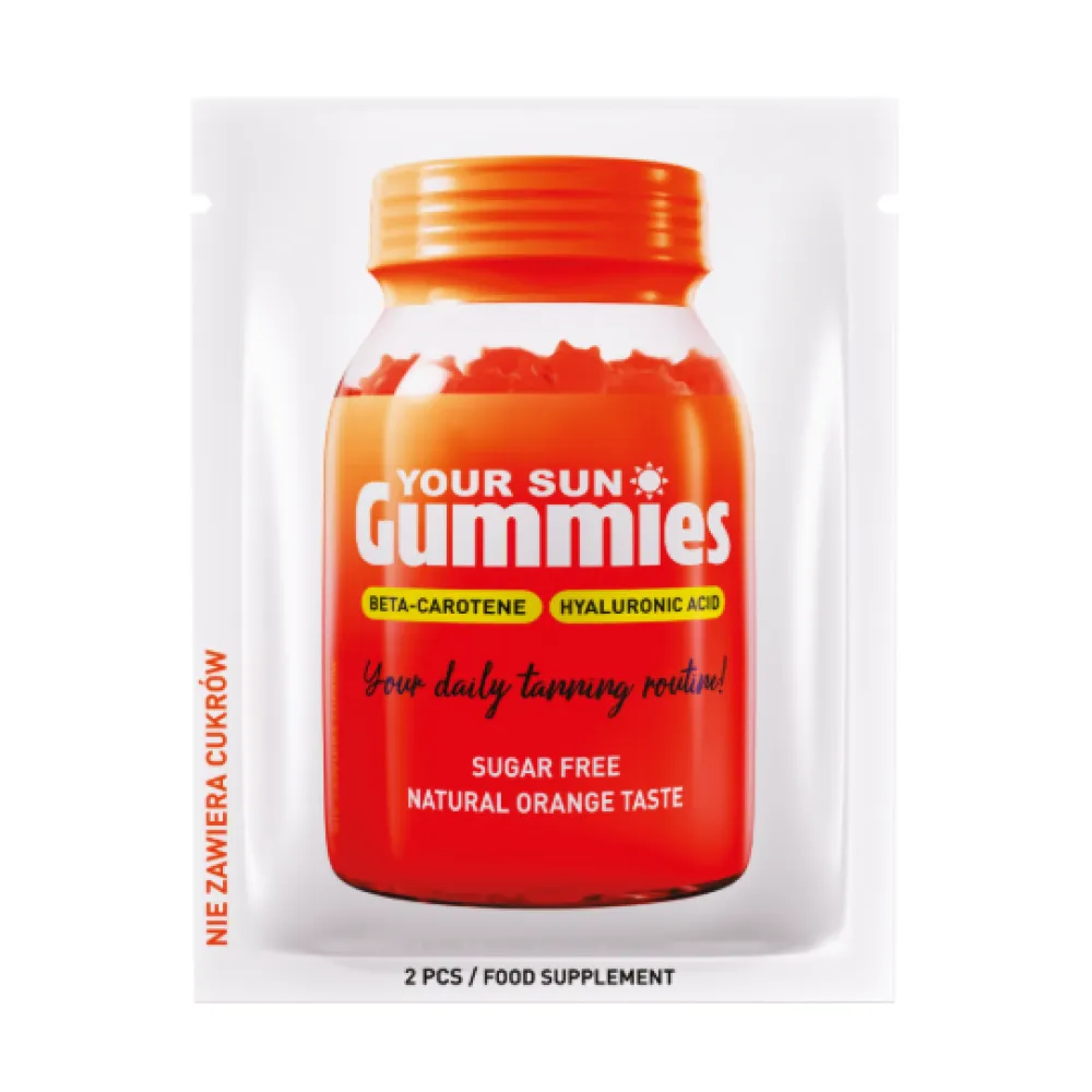 SOLEO Your Sun Gummies - Жевательные витамины для сияющей кожи и ровного загара, 2шт.