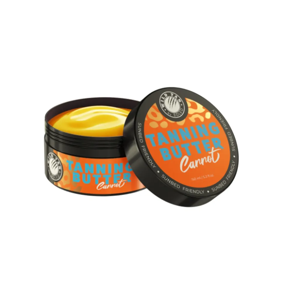 SOLEO Wild Tan Carrot Tanning Butter - Натуральное масло для загара с морковным маслом и экстрактом манго, 150мл