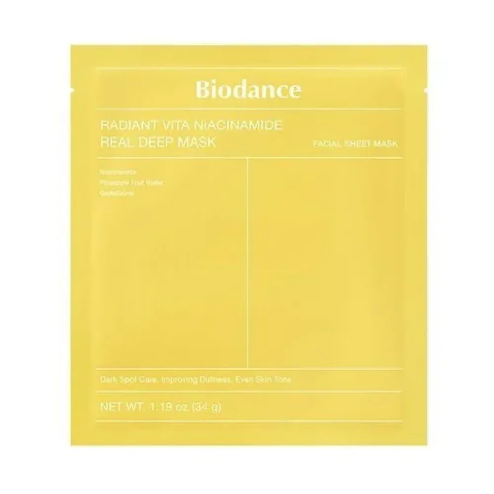 BIODANCE Biodance Radiant Vita Niacinamide Real Deep Mask - Гидрогелевая маска с ниацинамидом для сияния кожи, 34g.