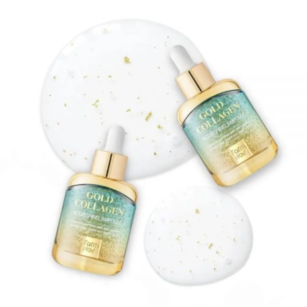 FarmStay Gold Collagen Nourishing Ampoule - Питательная ампульная сыворотка с коллагеном и частицами золота, 35ml