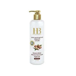 H&B Moist & Shine Argan Oil Hair Cream No-Rinse - Крем на основе арганового масла и силикона для увлажнения и укладки волос, несмываемый, 400ml