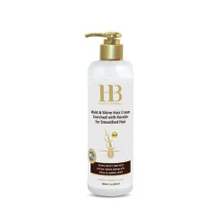 H&B Moist & Shine Silicone Hair Cream No-Rinse Enriched with Keratin - Увлажняющий крем для волос с кератином  и силиконом, несмываемый, 400ml