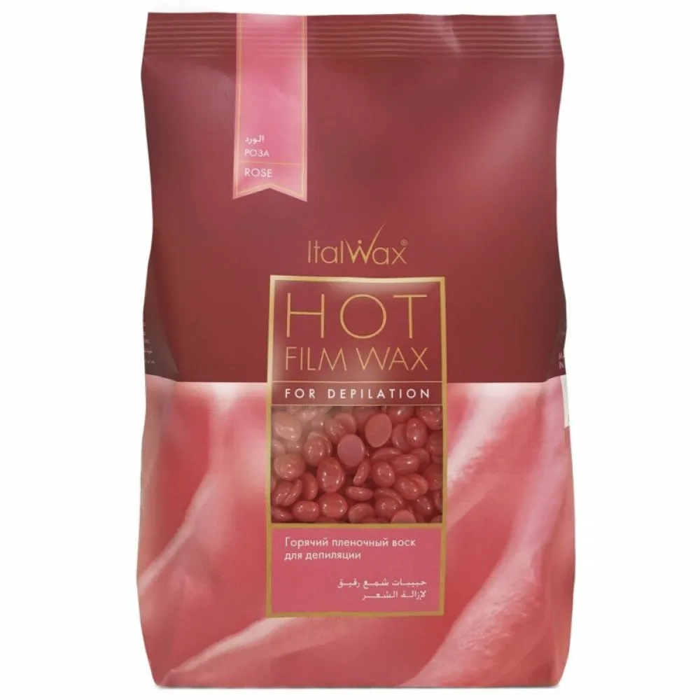 ItalWax Hot Film Wax ROSE - Воск для депиляции пленочный Роза, 1000g