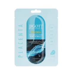 Jigott Placenta Real Ampoule Mask - Тканевая маска с экстрактом плаценты, 27ml