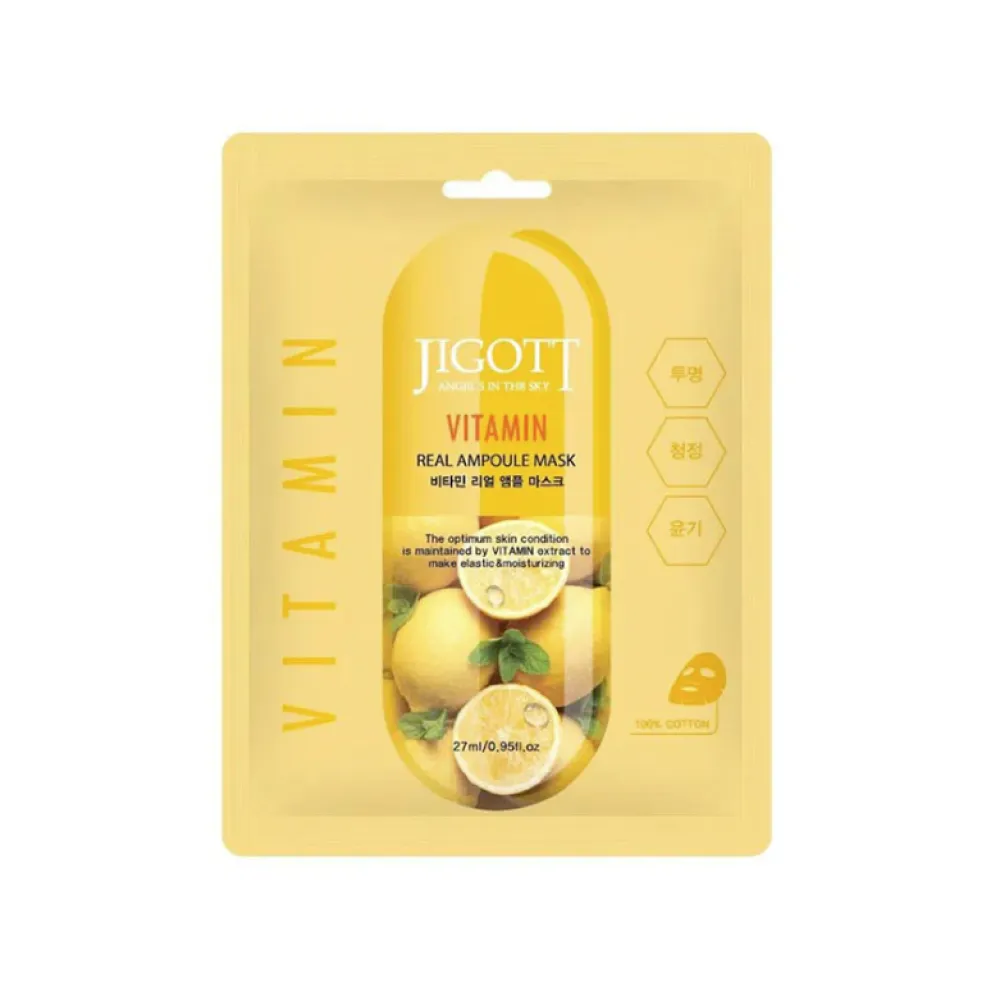 Jigott Vitamin Real Ampoule Mask - Тканевая маска с витаминами, 27ml (280139-1)