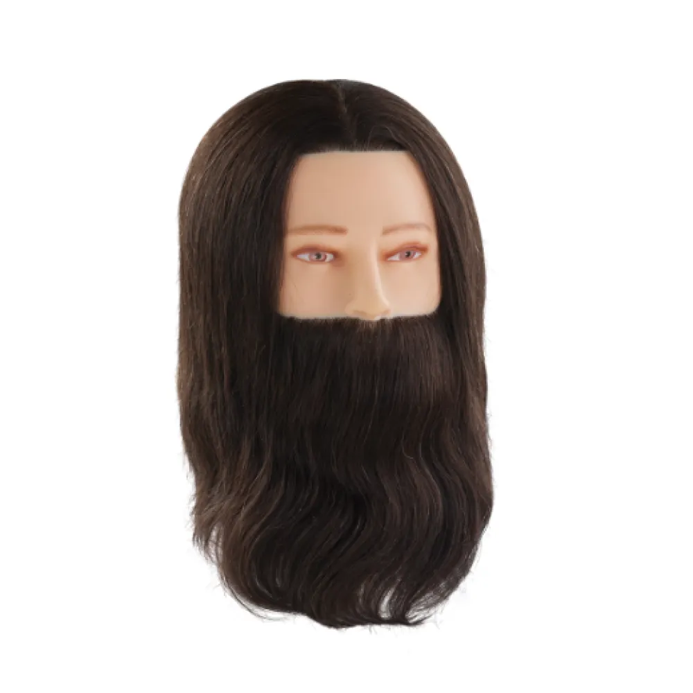 Голова-манекен PAUL с натуральными волосами и бородой, 35cm