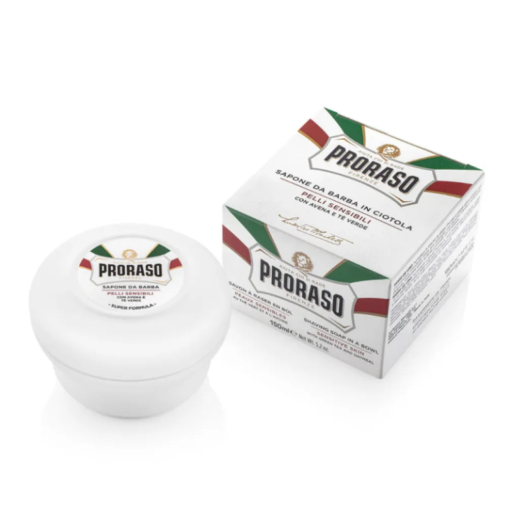 PRORASO Sensitive Shaving Soap With Green Tea Extract - Мыло для бритья с экстрактом зелёного чая, 150ml